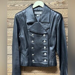 Vintage 1980's Black soft Leather Jackey by Studio Siena Size Med.  NWOT